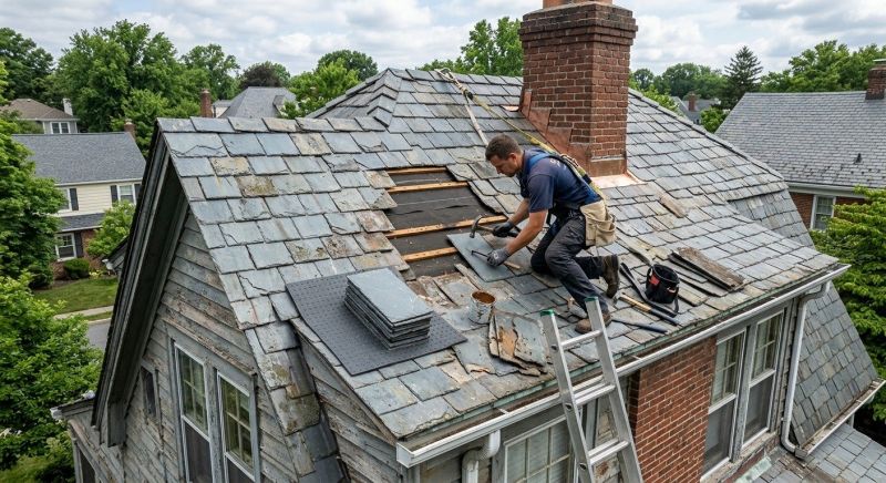 Slate Roof Leak Repair in Springfield, OH